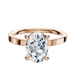 14K Rose Gold 4 Prong Basket Classic Flat 2.0mm Engagement Ring