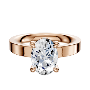 14K Rose Gold 4 Prong Basket Classic Flat 3.0mm Engagement Ring