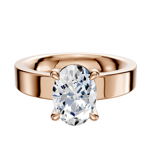 14K Rose Gold 4 Prong Basket Classic Flat 4.0mm Engagement Ring