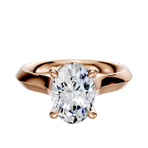 14K Rose Gold 4 Prong Basket Cathedral Knife Edge 3.0mm Engagement Ring