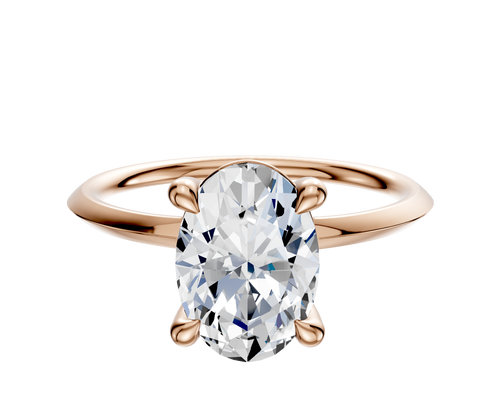 14K Rose Gold 4 Prong Basket Classic Knife Edge 1.5mm Engagement Ring