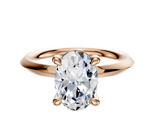 14K Rose Gold 4 Prong Basket Classic Knife Edge 2.0mm Engagement Ring