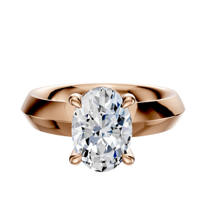 14K Rose Gold 4 Prong Basket Classic Knife Edge 4.0mm Engagement Ring