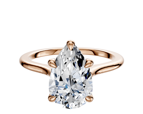 14K Rose Gold 4 Prong Basket Cathedral Dome 1.5mm Engagement Ring