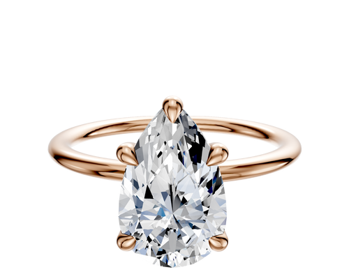 14K Rose Gold 4 Prong Basket Classic Dome 1.5mm Engagement Ring