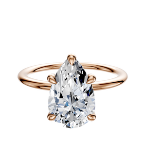 14K Rose Gold 4 Prong Basket Classic Dome 1.5mm Engagement Ring