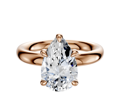 14K Rose Gold 4 Prong Basket Classic Dome 3.0mm Engagement Ring