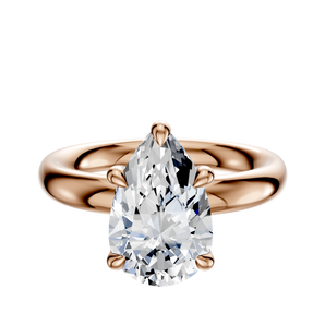 14K Rose Gold 4 Prong Basket Classic Dome 3.0mm Engagement Ring