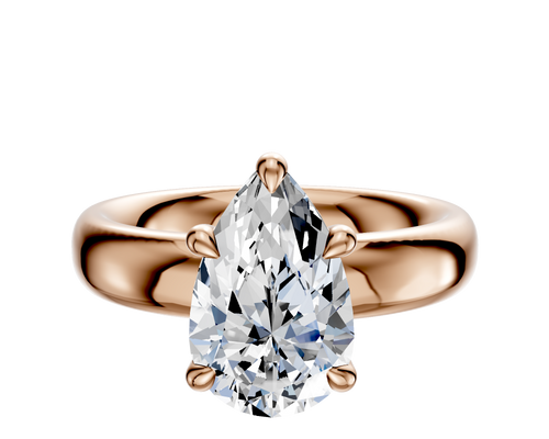 14K Rose Gold 4 Prong Basket Classic Dome 4.0mm Engagement Ring