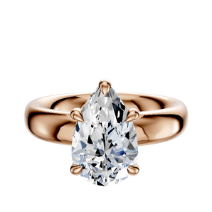 14K Rose Gold 4 Prong Basket Classic Dome 4.0mm Engagement Ring