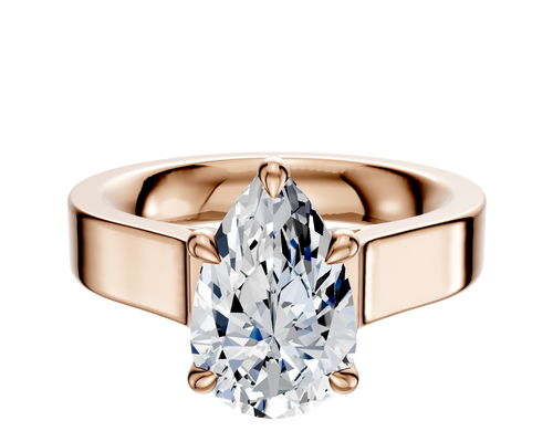 18K Rose Gold 4 Prong Basket Cathedral Flat 4.0mm Engagement Ring