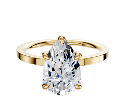 14K Yellow Gold 4 Prong Basket Classic Flat 1.5mm Engagement Ring