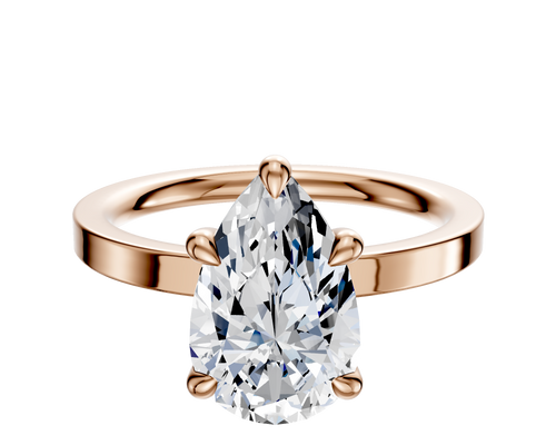 14K Rose Gold 4 Prong Basket Classic Flat 2.0mm Engagement Ring