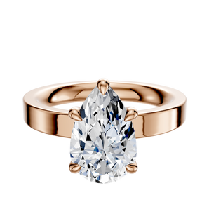 14K Rose Gold 4 Prong Basket Classic Flat 3.0mm Engagement Ring