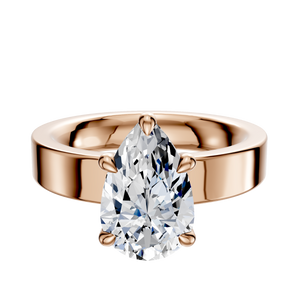 14K Rose Gold 4 Prong Basket Classic Flat 4.0mm Engagement Ring