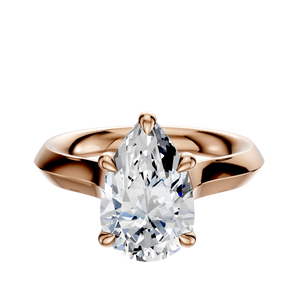 14K Rose Gold 4 Prong Basket Cathedral Knife Edge 3.0mm Engagement Ring