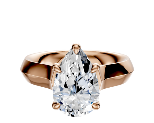 14K Rose Gold 4 Prong Basket Cathedral Knife Edge 4.0mm Engagement Ring