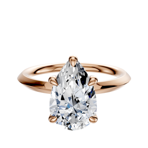 14K Rose Gold 4 Prong Basket Classic Knife Edge 2.0mm Engagement Ring