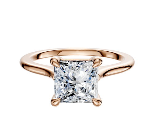 14K Rose Gold 4 Prong Basket Cathedral Dome 1.5mm Engagement Ring