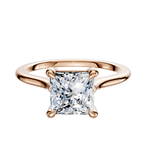 14K Rose Gold 4 Prong Basket Cathedral Dome 1.5mm Engagement Ring