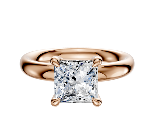 14K Rose Gold 4 Prong Basket Classic Dome 3.0mm Engagement Ring