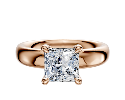 14K Rose Gold 4 Prong Basket Classic Dome 4.0mm Engagement Ring