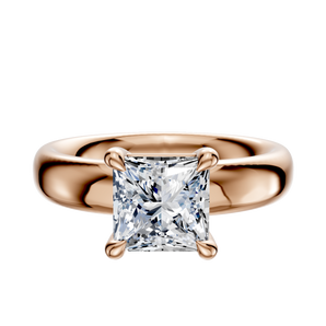 14K Rose Gold 4 Prong Basket Classic Dome 4.0mm Engagement Ring