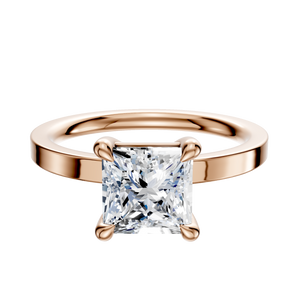 14K Rose Gold 4 Prong Basket Classic Flat 2.0mm Engagement Ring