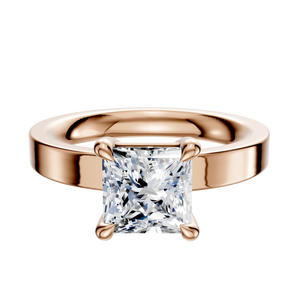 14K Rose Gold 4 Prong Basket Classic Flat 3.0mm Engagement Ring