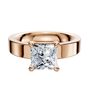 14K Rose Gold 4 Prong Basket Classic Flat 4.0mm Engagement Ring