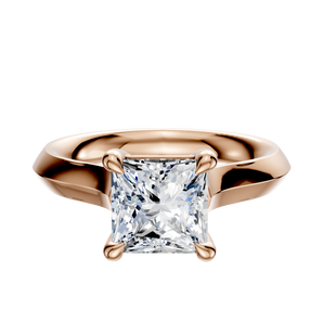 14K Rose Gold 4 Prong Basket Cathedral Knife Edge 3.0mm Engagement Ring