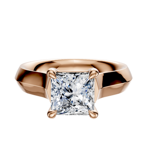 14K Rose Gold 4 Prong Basket Cathedral Knife Edge 4.0mm Engagement Ring