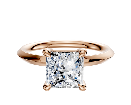 14K Rose Gold 4 Prong Basket Classic Knife Edge 2.0mm Engagement Ring