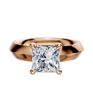 14K Rose Gold 4 Prong Basket Classic Knife Edge 4.0mm Engagement Ring