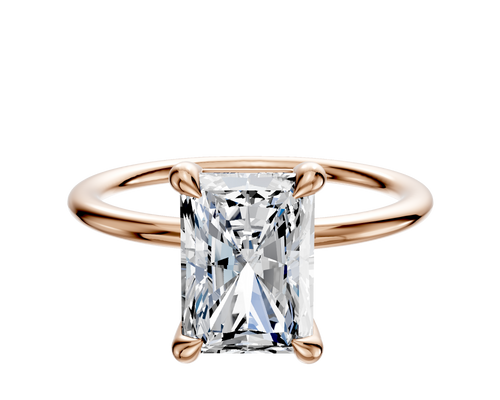 14K Rose Gold 4 Prong Basket Classic Dome 1.5mm Engagement Ring