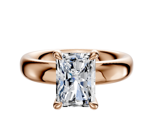 14K Rose Gold 4 Prong Basket Classic Dome 4.0mm Engagement Ring