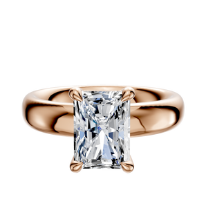 14K Rose Gold 4 Prong Basket Classic Dome 4.0mm Engagement Ring