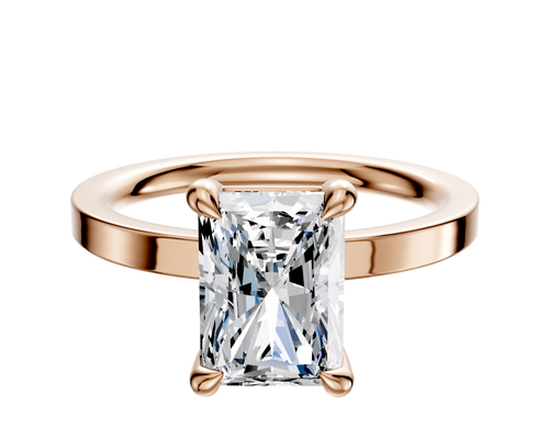 14K Rose Gold 4 Prong Basket Classic Flat 2.0mm Engagement Ring