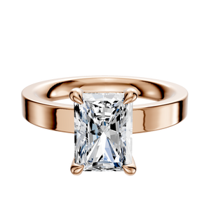 14K Rose Gold 4 Prong Basket Classic Flat 3.0mm Engagement Ring