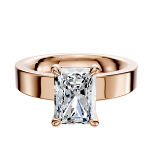 14K Rose Gold 4 Prong Basket Classic Flat 4.0mm Engagement Ring