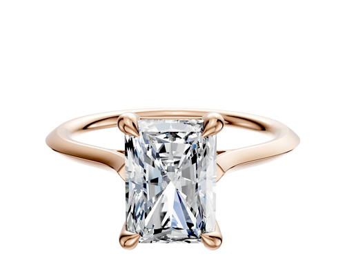 14K Rose Gold 4 Prong Basket Cathedral Knife Edge 1.5mm Engagement Ring