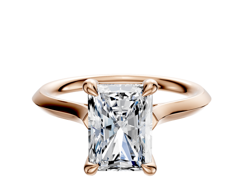 14K Rose Gold 4 Prong Basket Cathedral Knife Edge 2.0mm Engagement Ring