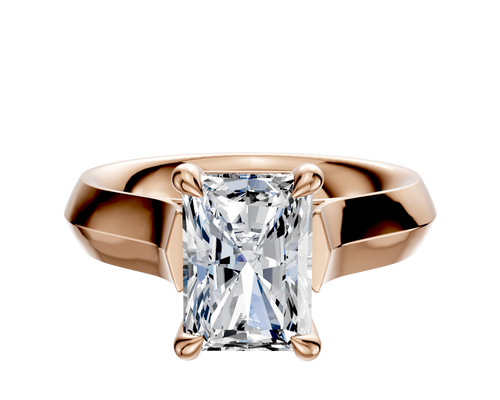 14K Rose Gold 4 Prong Basket Cathedral Knife Edge 4.0mm Engagement Ring