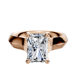 14K Rose Gold 4 Prong Basket Cathedral Knife Edge 4.0mm Engagement Ring