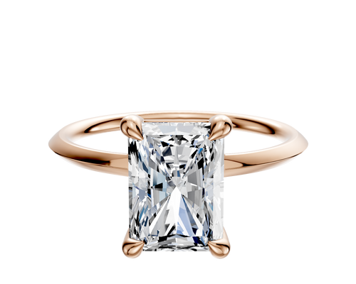 14K Rose Gold 4 Prong Basket Classic Knife Edge 1.5mm Engagement Ring