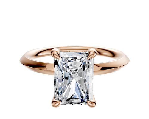 14K Rose Gold 4 Prong Basket Classic Knife Edge 2.0mm Engagement Ring