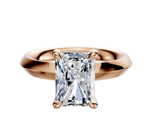 14K Rose Gold 4 Prong Basket Classic Knife Edge 3.0mm Engagement Ring