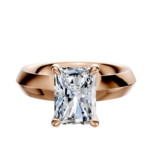 14K Rose Gold 4 Prong Basket Classic Knife Edge 4.0mm Engagement Ring