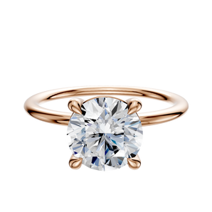 14K Rose Gold 4 Prong Basket Classic Dome 1.5mm Engagement Ring