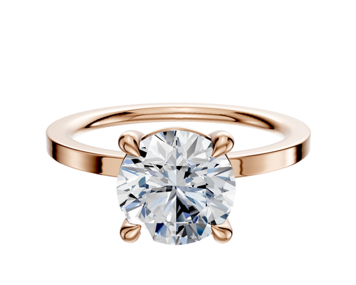 14K Rose Gold 4 Prong Basket Classic Flat 1.5mm Engagement Ring